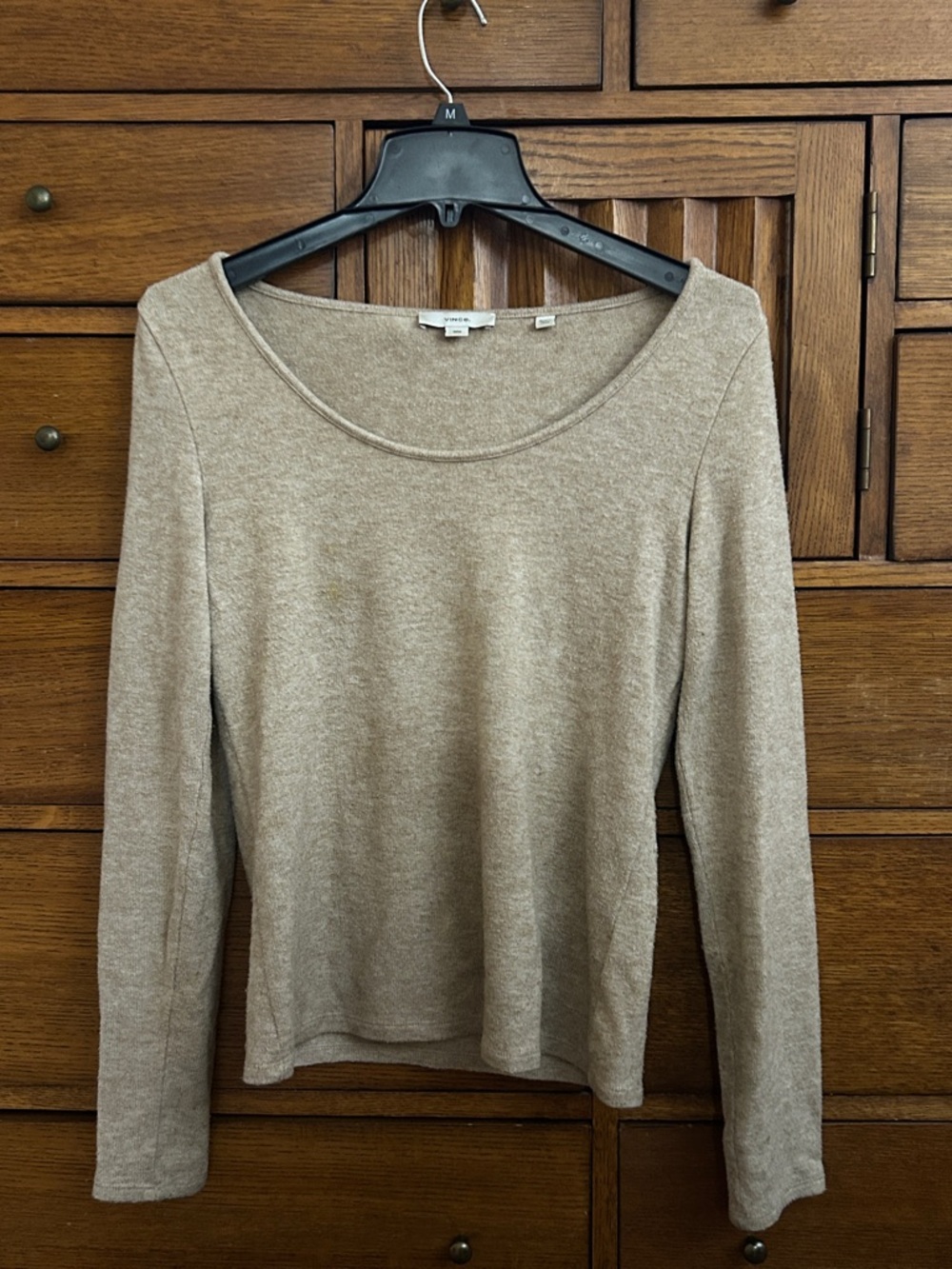 Vince Cream Scoop Neck Knit Top Size Medium